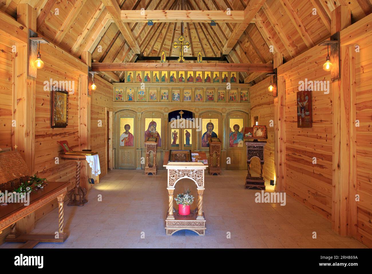 The Serbian Orthodox Saint Sava Church at Drvengrad (Kustendorf) built by Serbian film director Emir Kusturica at Mokra Gora, Serbia Stock Photo