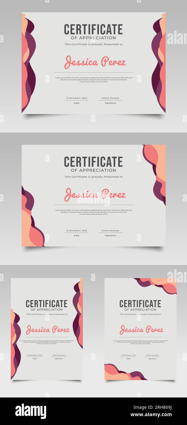Abstract Certificate Template with Simple Style for Kids Stock Vector