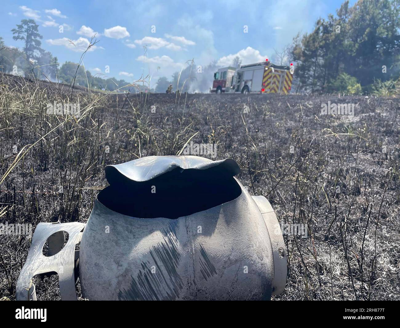 In this photo released by the Mississippi Highway Patrol, an exploded