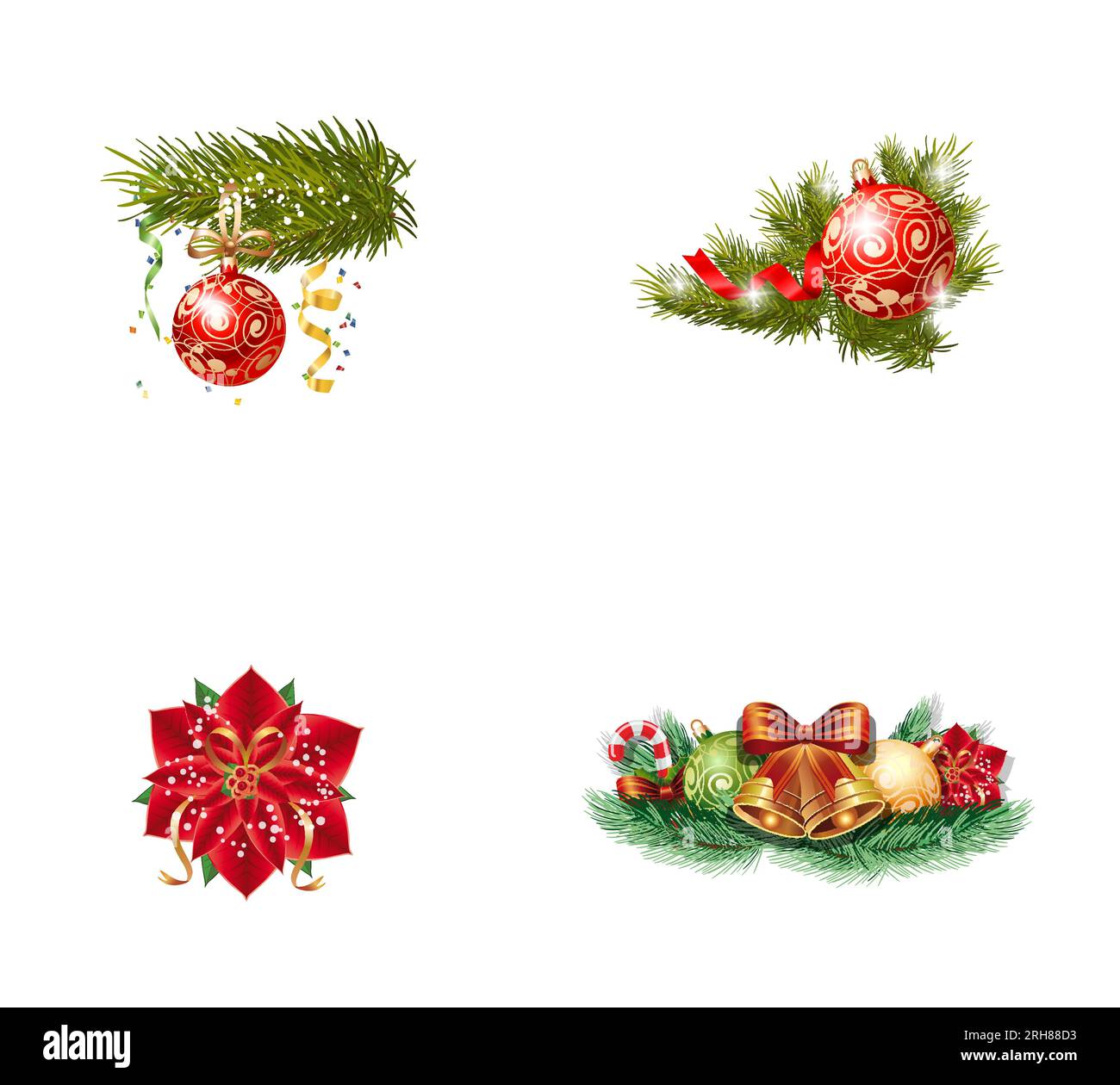 Christmas ornament icon set Stock Vector