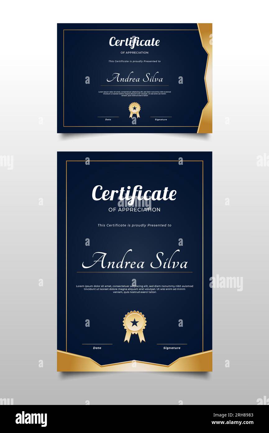 Certificate of Appreciation Template with Elegant Design Stock Vector