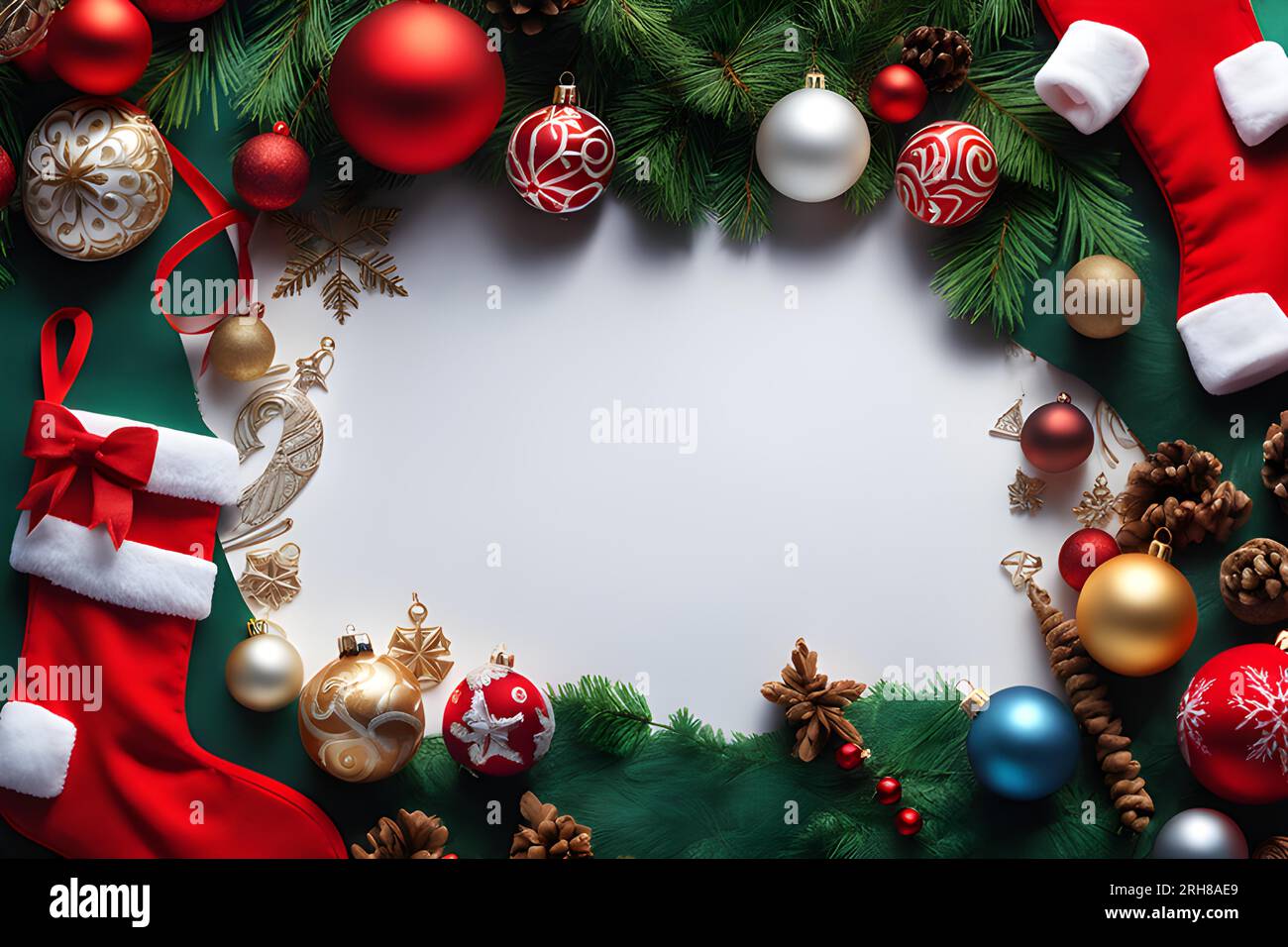 Christmas decoration sock. Vector. Background. Wallpaper Stock Vector