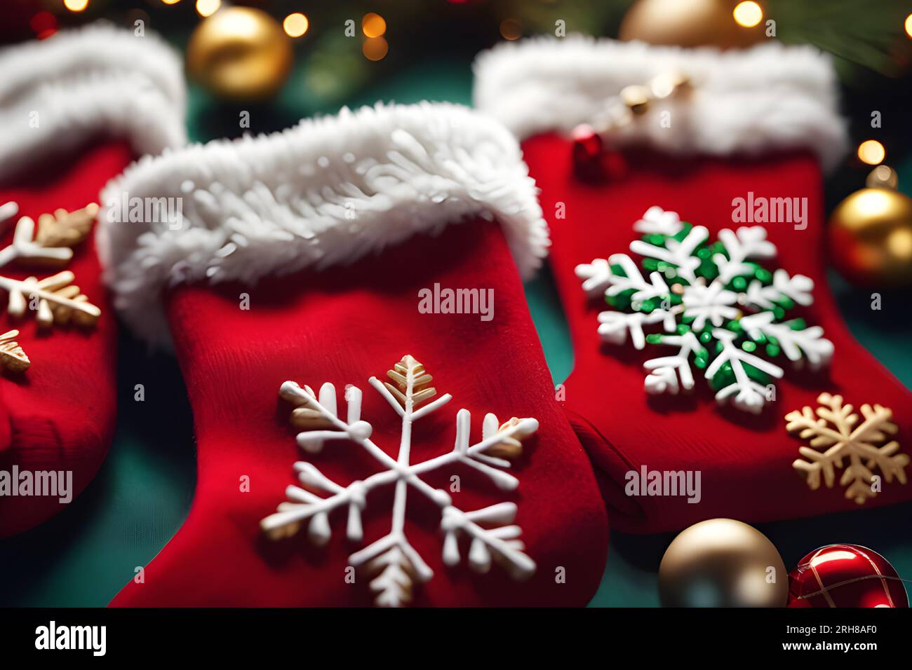 Christmas decoration sock. Vector. Background. Wallpaper Stock Vector