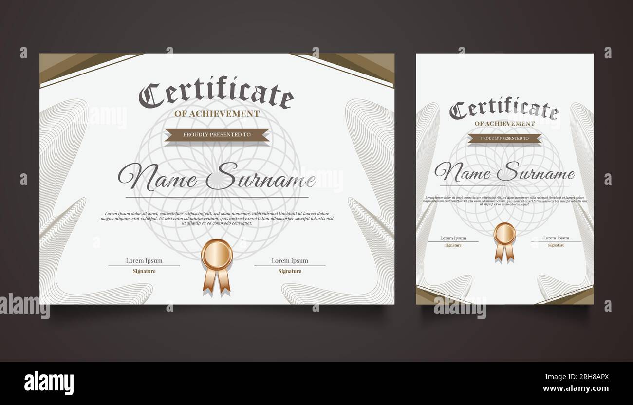 Certificate Template with Abstract Ornaments in Vintage Style Stock Vector