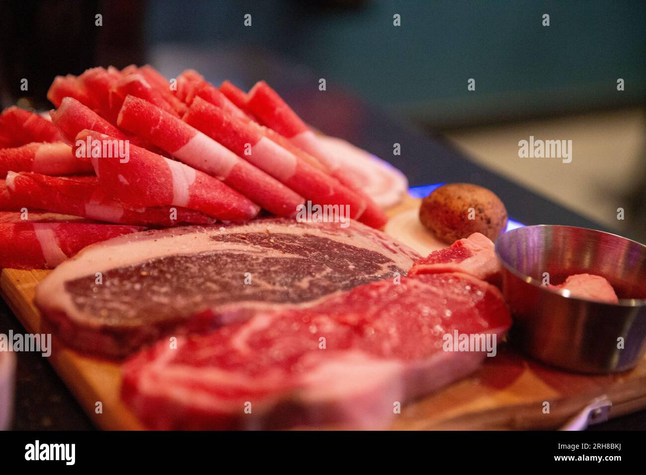 Variety of Meats to cook for Korean BBQ Stock Photo Alamy