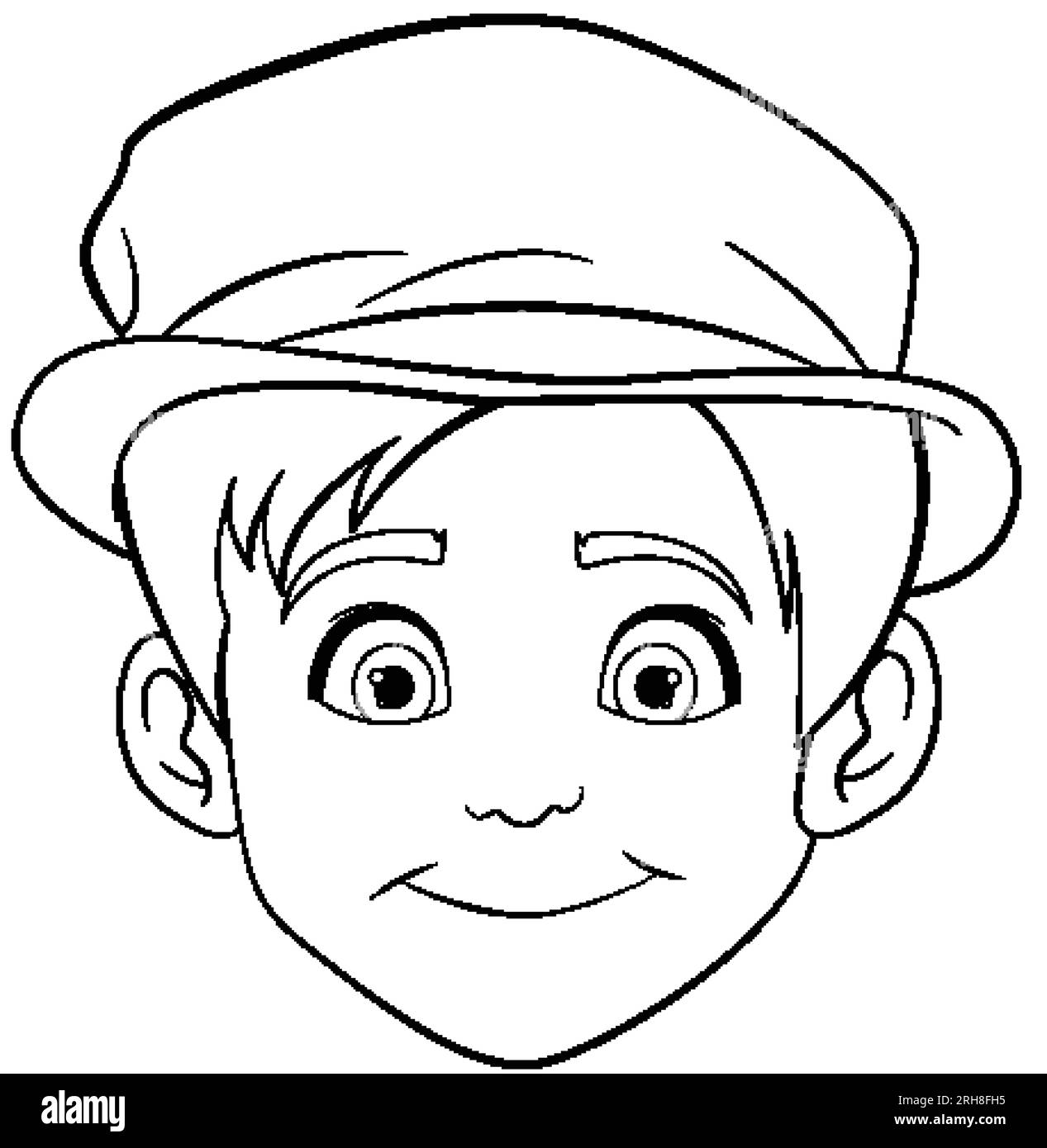 Vector cartoon illustration of a man with a hat Stock Vector Image ...