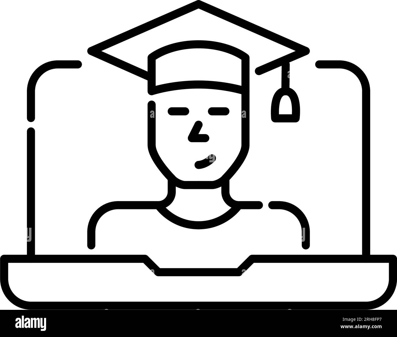 Online university student receiving a degree. Successful remote