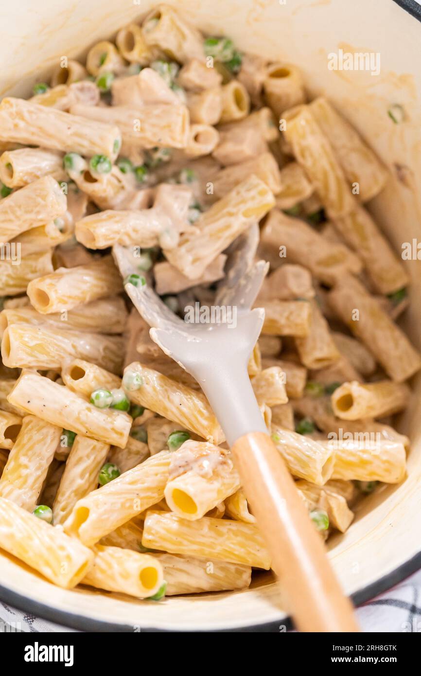 Chicken alfredo pasta Stock Photo - Alamy