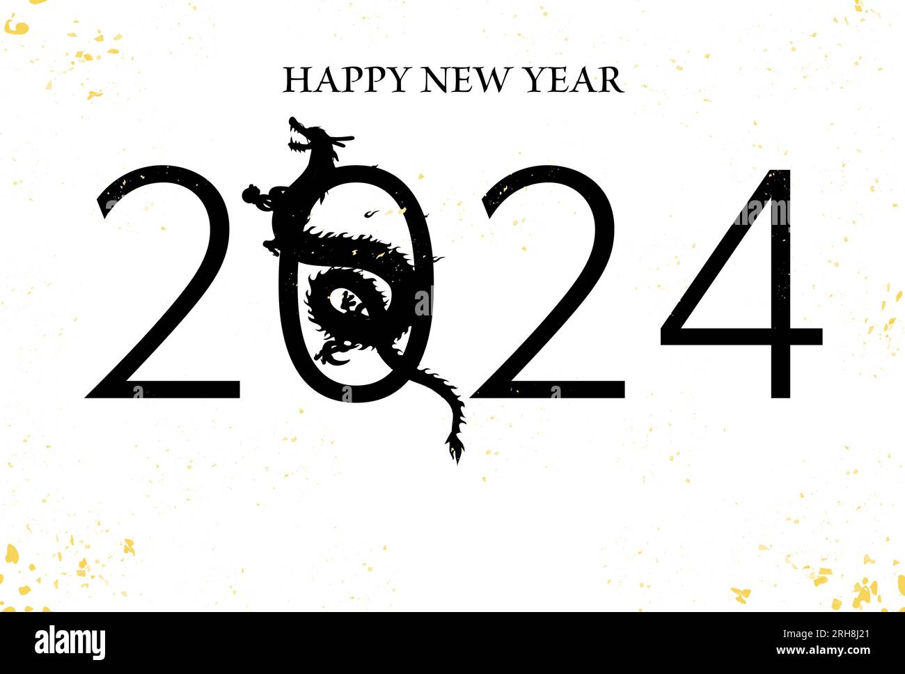 New Year's greeting card for the year of the dragon 2025, dragon