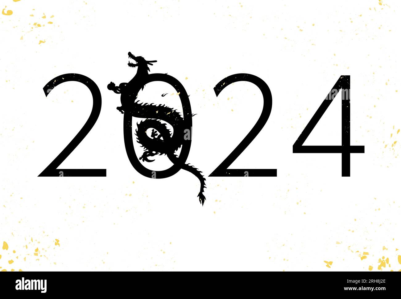 New Year's greeting card for the year of the dragon 2024, dragon