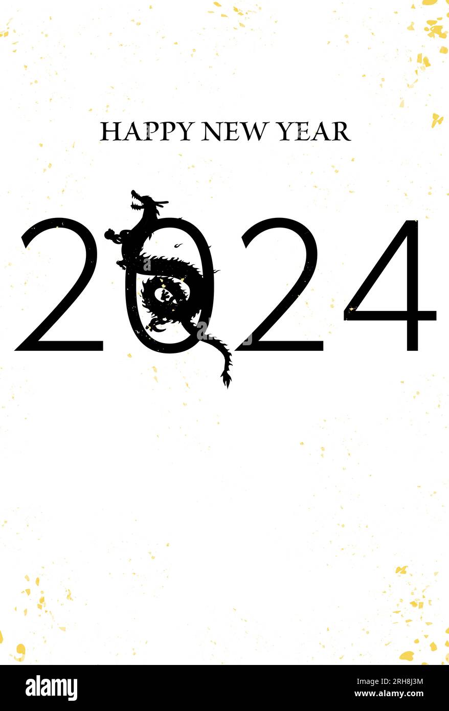 New Year's greeting card for the year of the dragon 2024, dragon