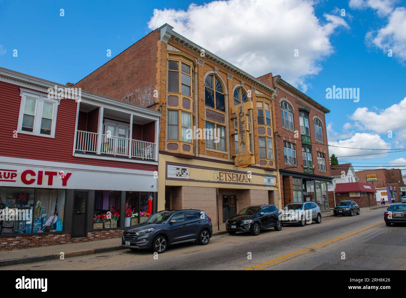 Historic commercial buildings on Broad Street in historic city center