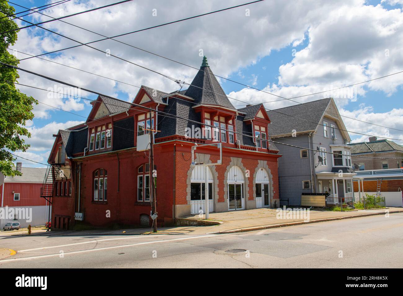 Central Falls historic fire station at 555 Broad Street in historic