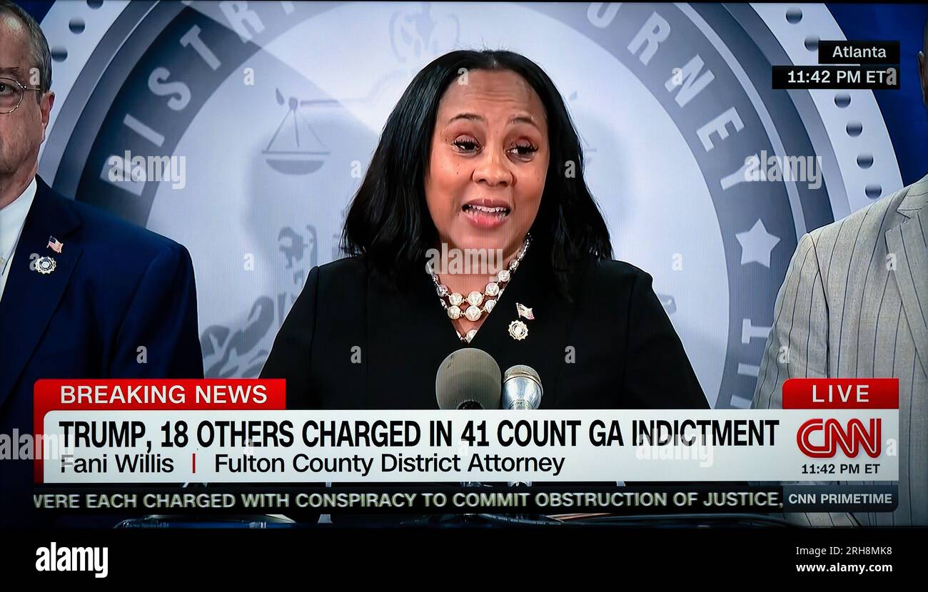 Atlanta, Georgia, USA. 14th Aug, 2023. Fulton County District Attorney ...