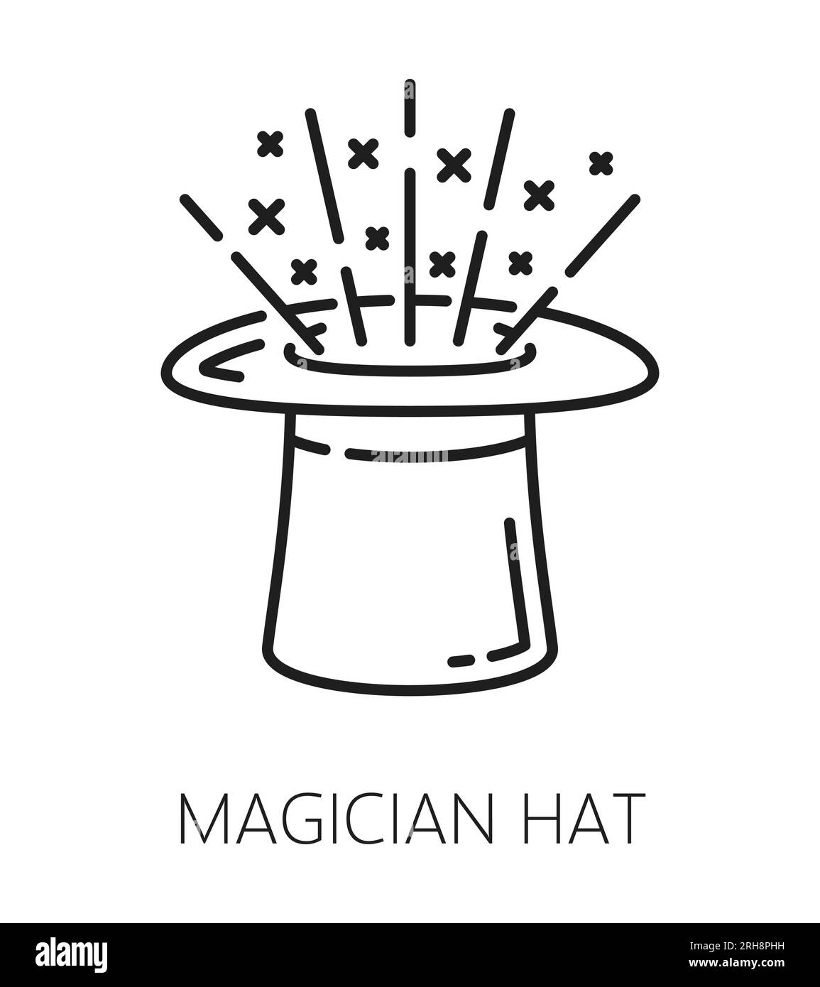 Magician hat. Witchcraft and magic icon. Esoteric, astrology, mystery. Witchcraft, sorcery spell