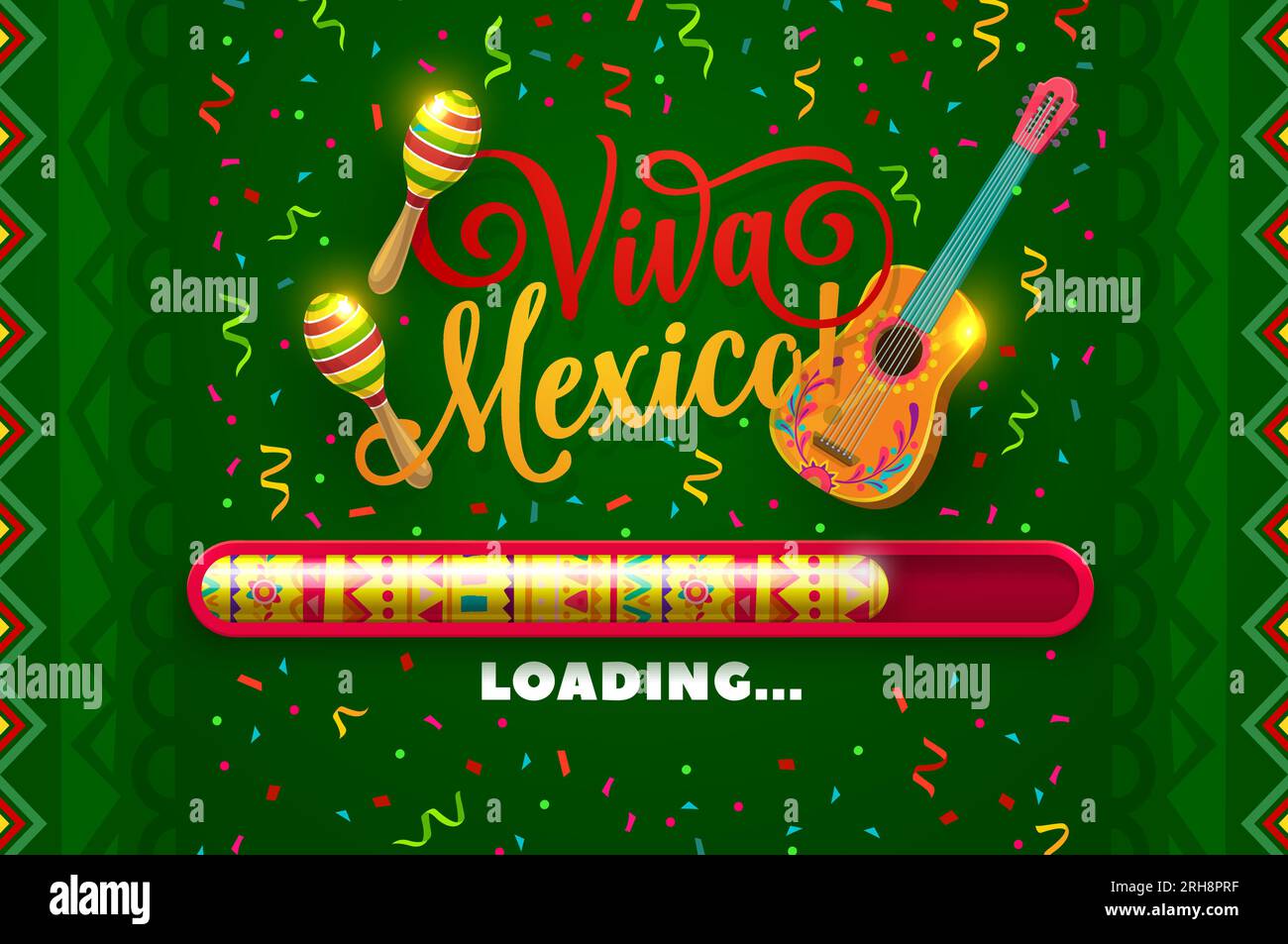 Picture of Viva Mexico holiday loading bar. Vector celebratory scale showcasing ...