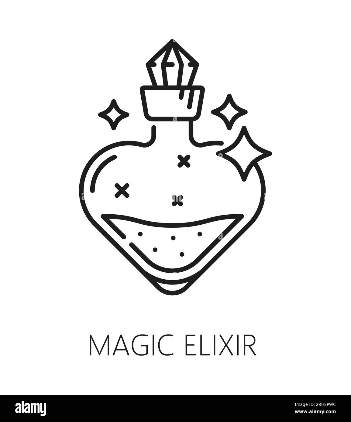 Magic elixir. Witchcraft and magic icon. Mystery, esoteric 