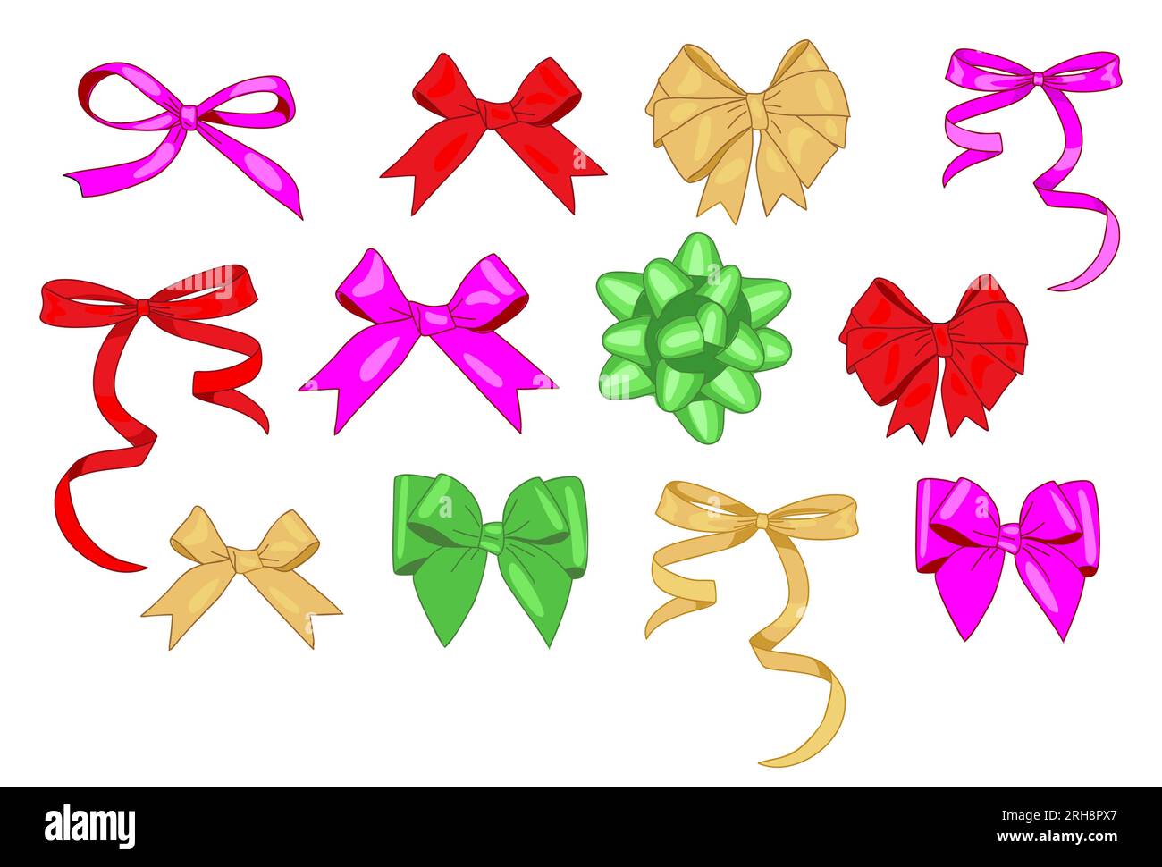 Collection of different elegant silk vector bows Stock Vector Image ...