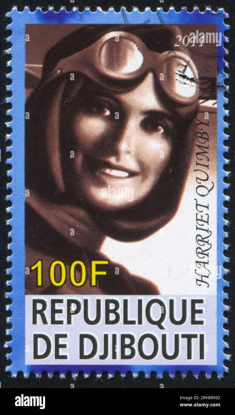 DJIBOUTI - CIRCA 2011: stamp printed by Djibouti, shows Harriet Quimby, circa 2011 Stock Photo