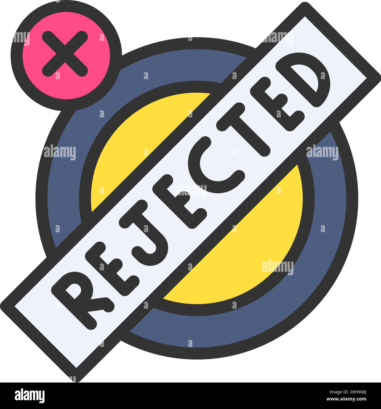 Stamp Rejected Icon Image. Stock Vector
