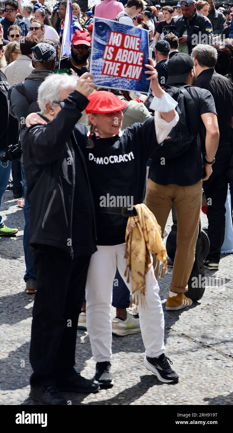 Anti-Trump Demonstration NYC 4/4/23 #1 Stock Photo