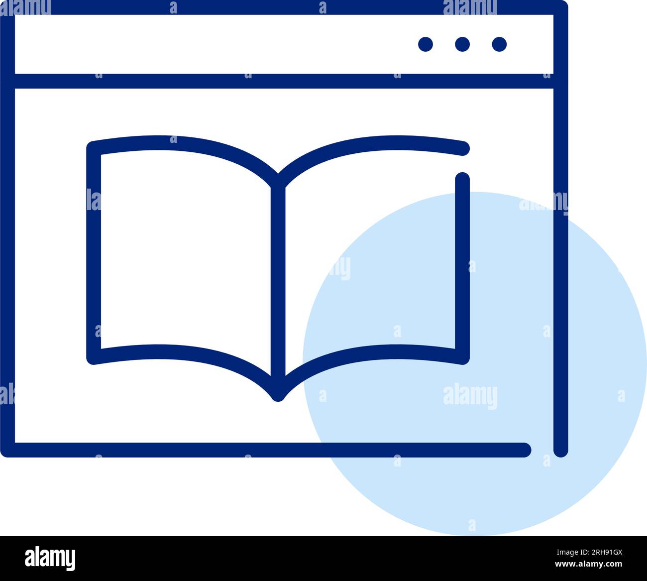 Open book in a web browser. Electronic library online. Pixel perfect