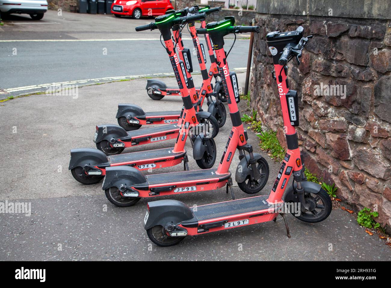 Voi E-Scooters in Bristol Stock Photo