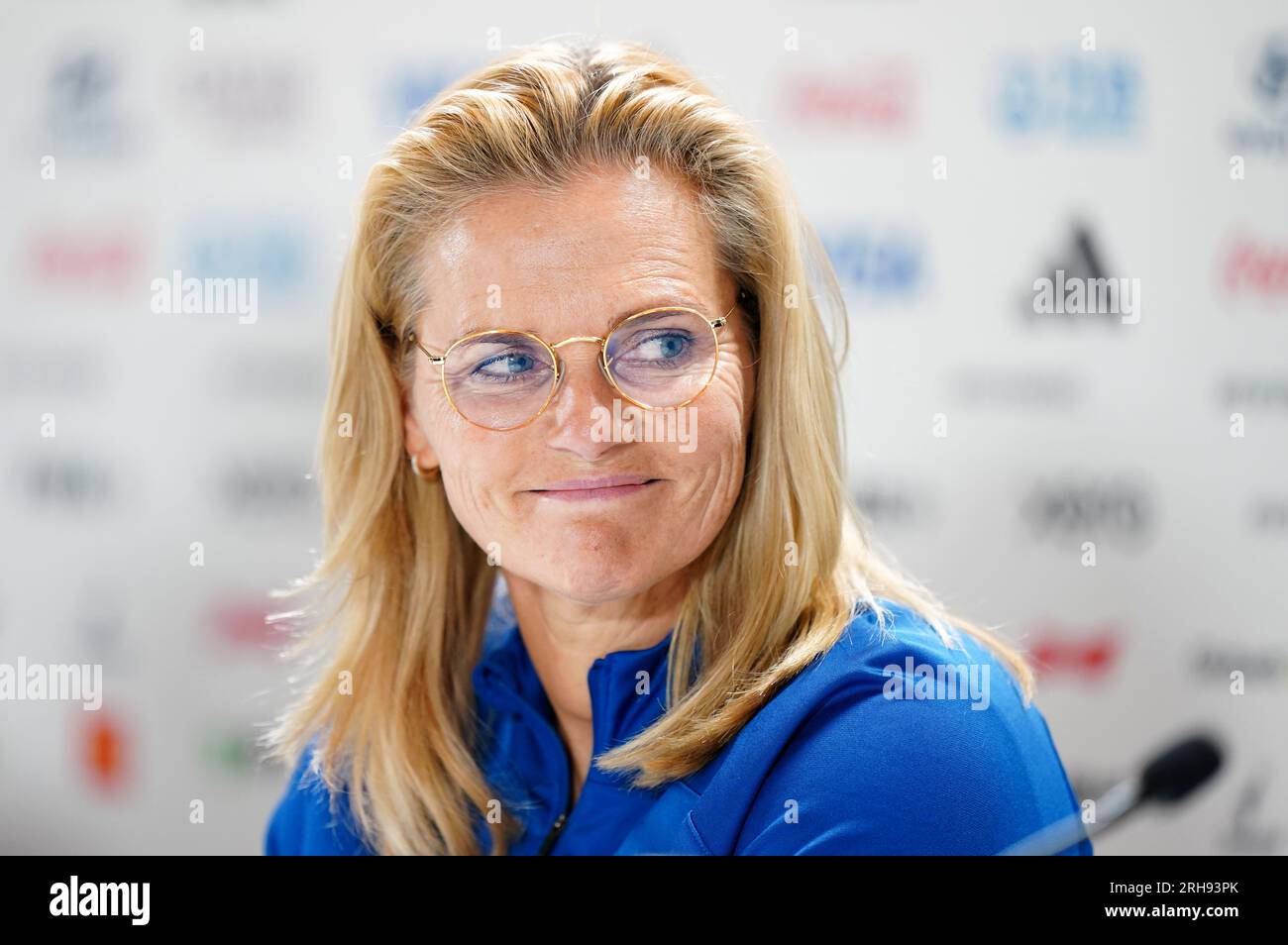 England head coach Sarina Wiegman during the press conference at Stadium Australia, Sydney. Picture date: Tuesday August 15, 2023. Stock Photo