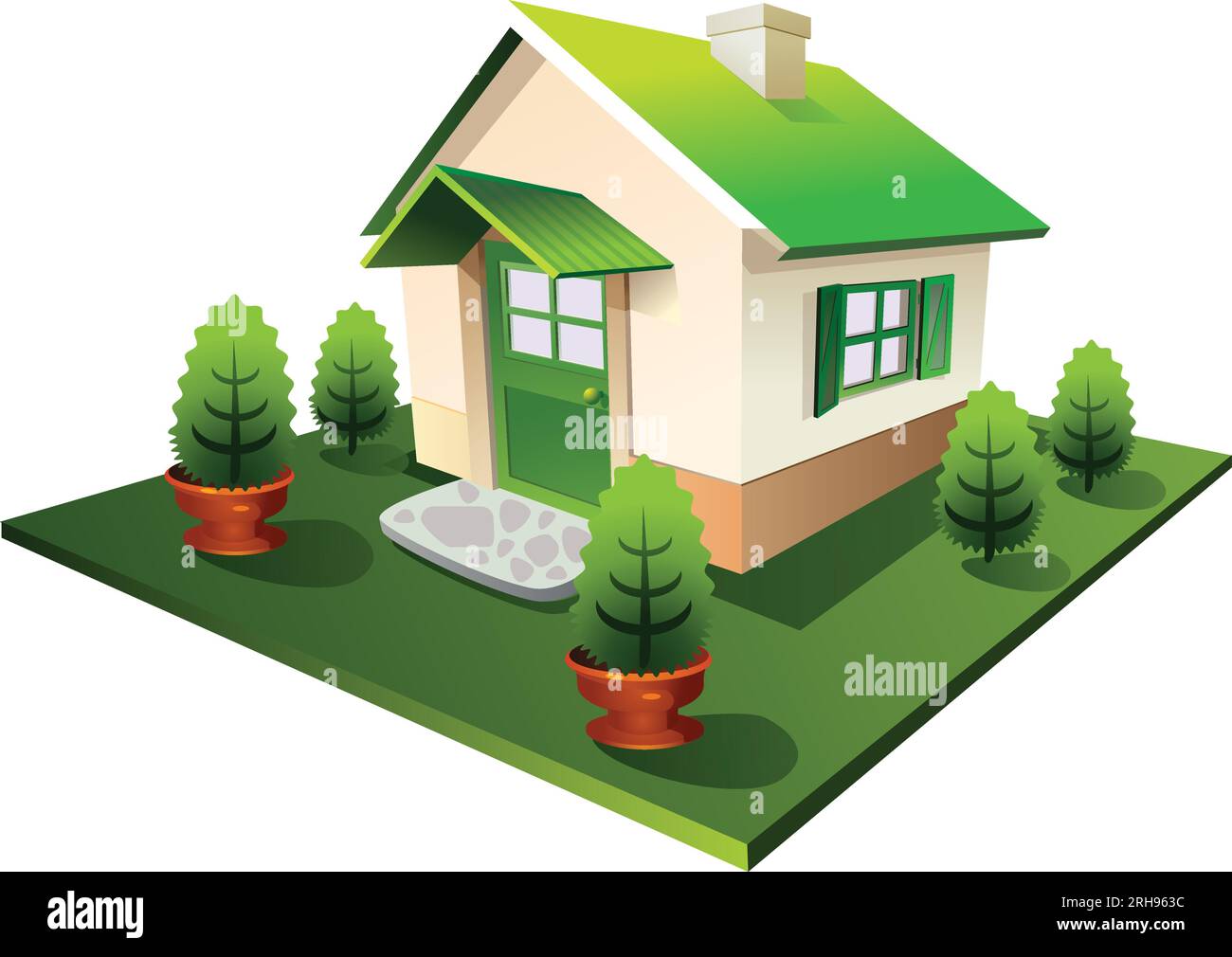 3d exterior house with landscape isometric small house, Real estate concept  Stock Vector Image \u0026 Art - Alamy, image size:1300x1010