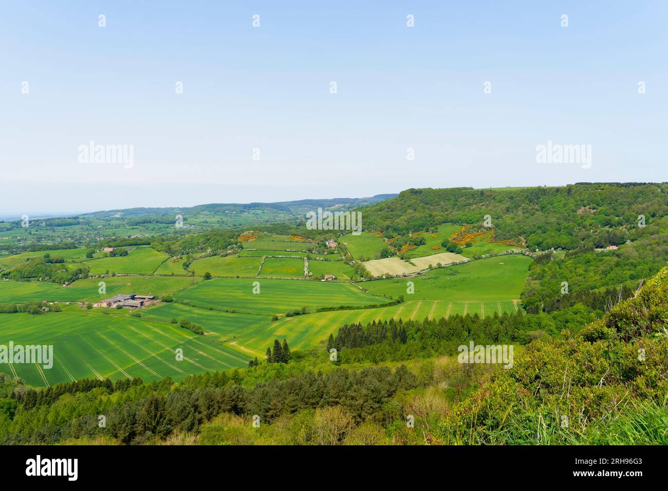 Along the wooded slopes of Sutton Bank and across the North Yorkshire countryside. Stock Photo