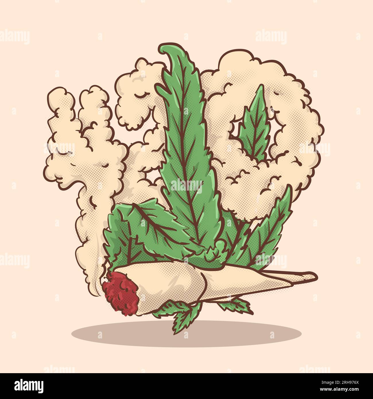 Happy Cannabis 420 Celebration Greeting Design With Hand Holding A