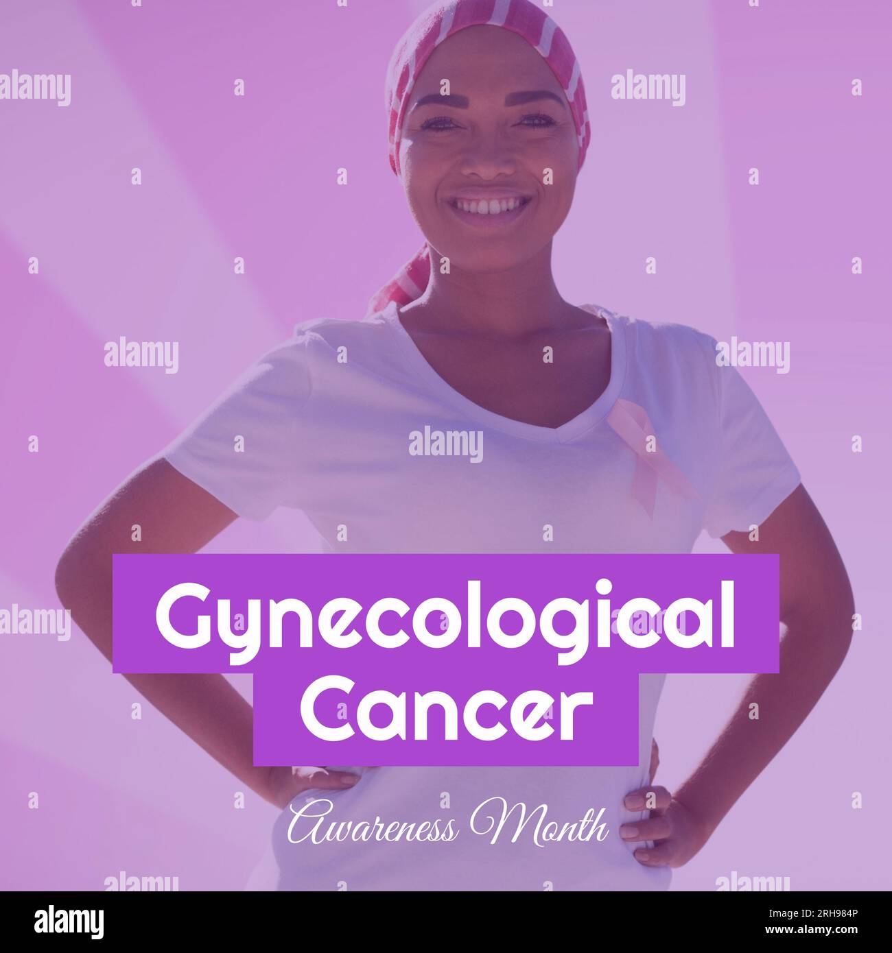 Composite Of Gynecological Cancer Awareness Month Over Smiling Biracial ...