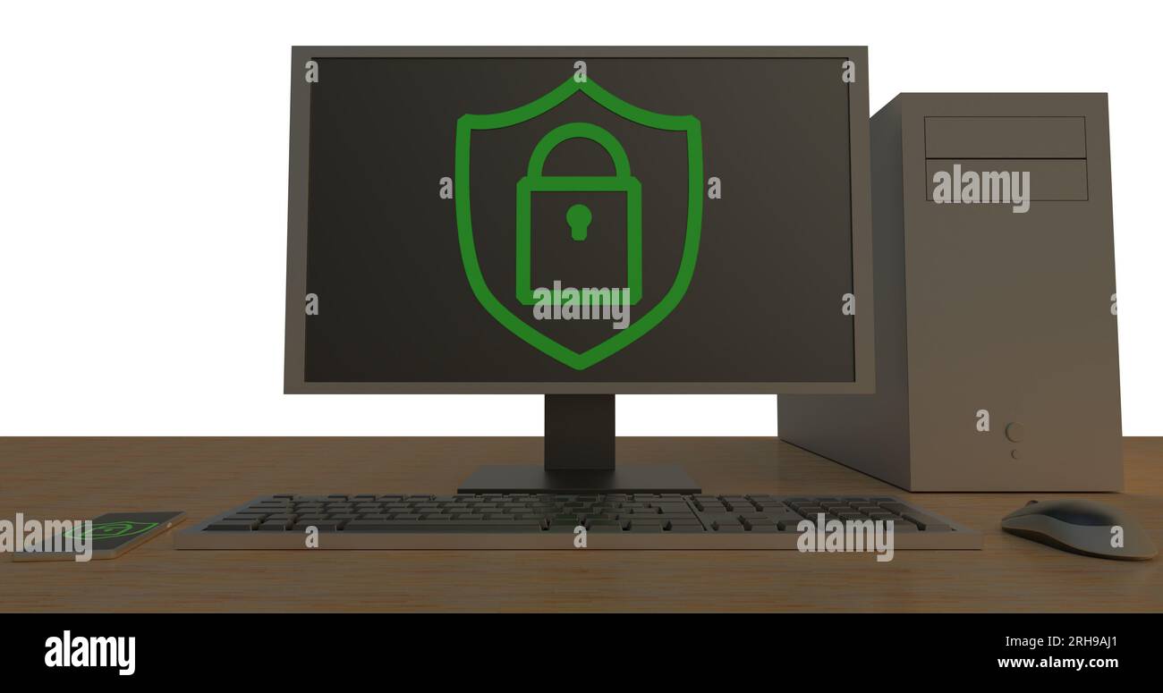 computer with mouse and keyboard Stock Photo Alamy