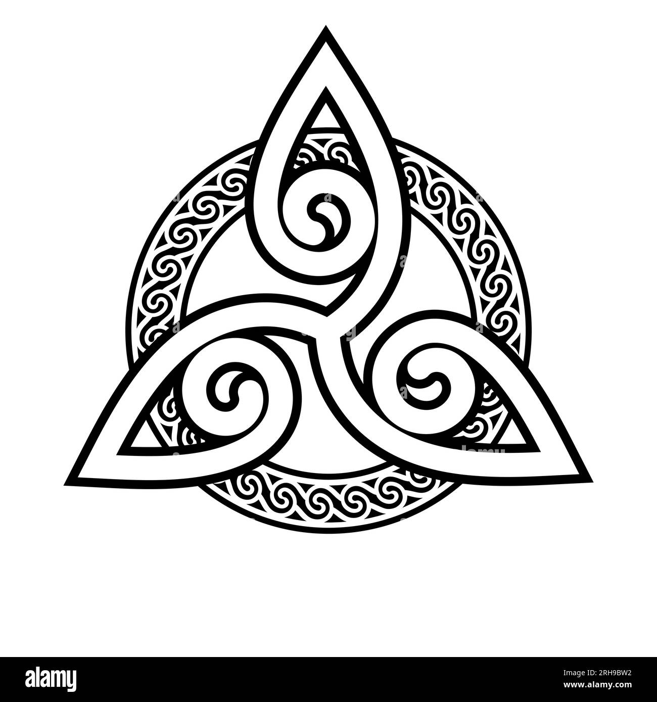 Celtic Scandinavian design. Round braided pattern in ancient Celtic style Stock Vector