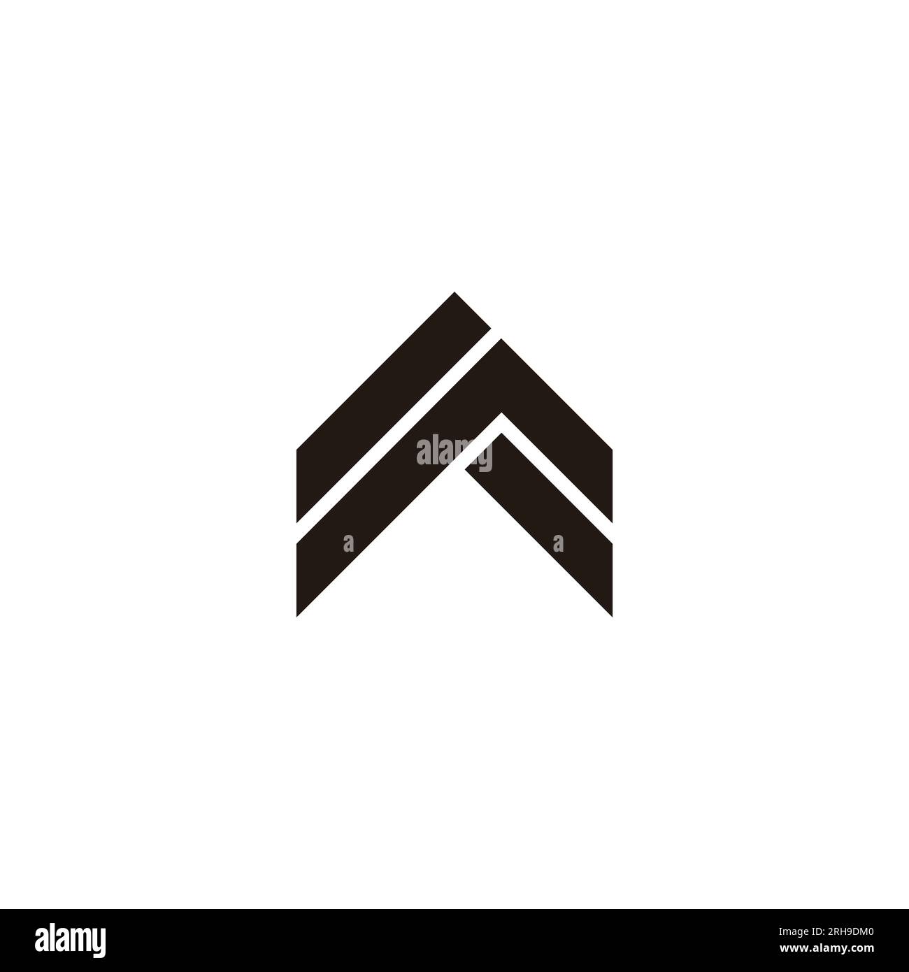arrow up stripes roof simple logo vector Stock Vector