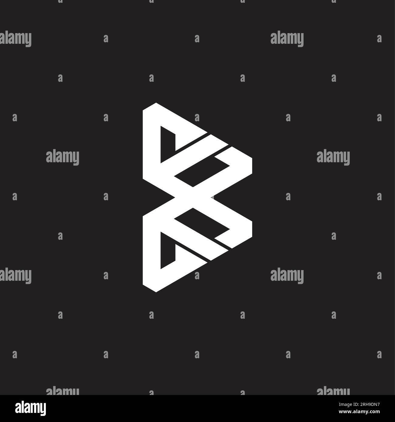 letter b triangles simple geometric logo vector Stock Vector