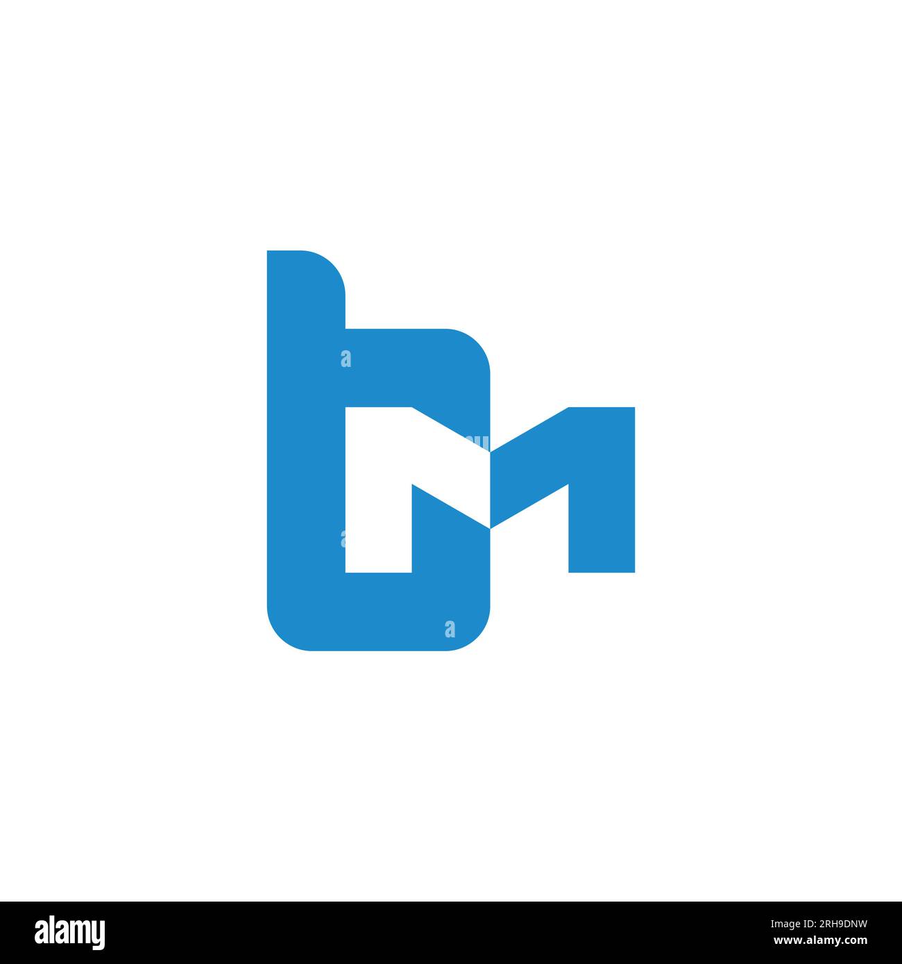 letter mt simple blue geometric logo vector Stock Vector