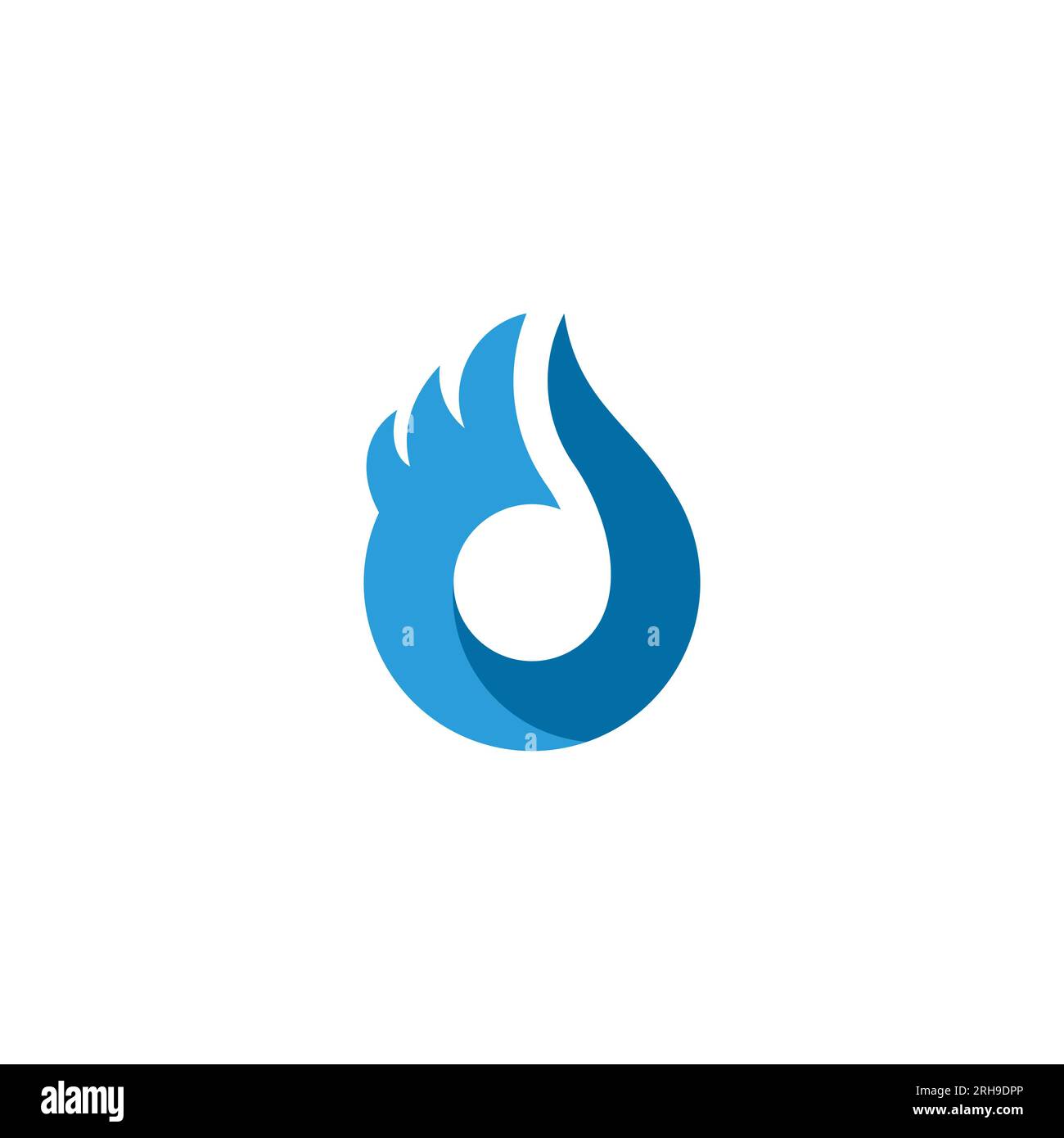 letter d blue flame symbol logo vector Stock Vector