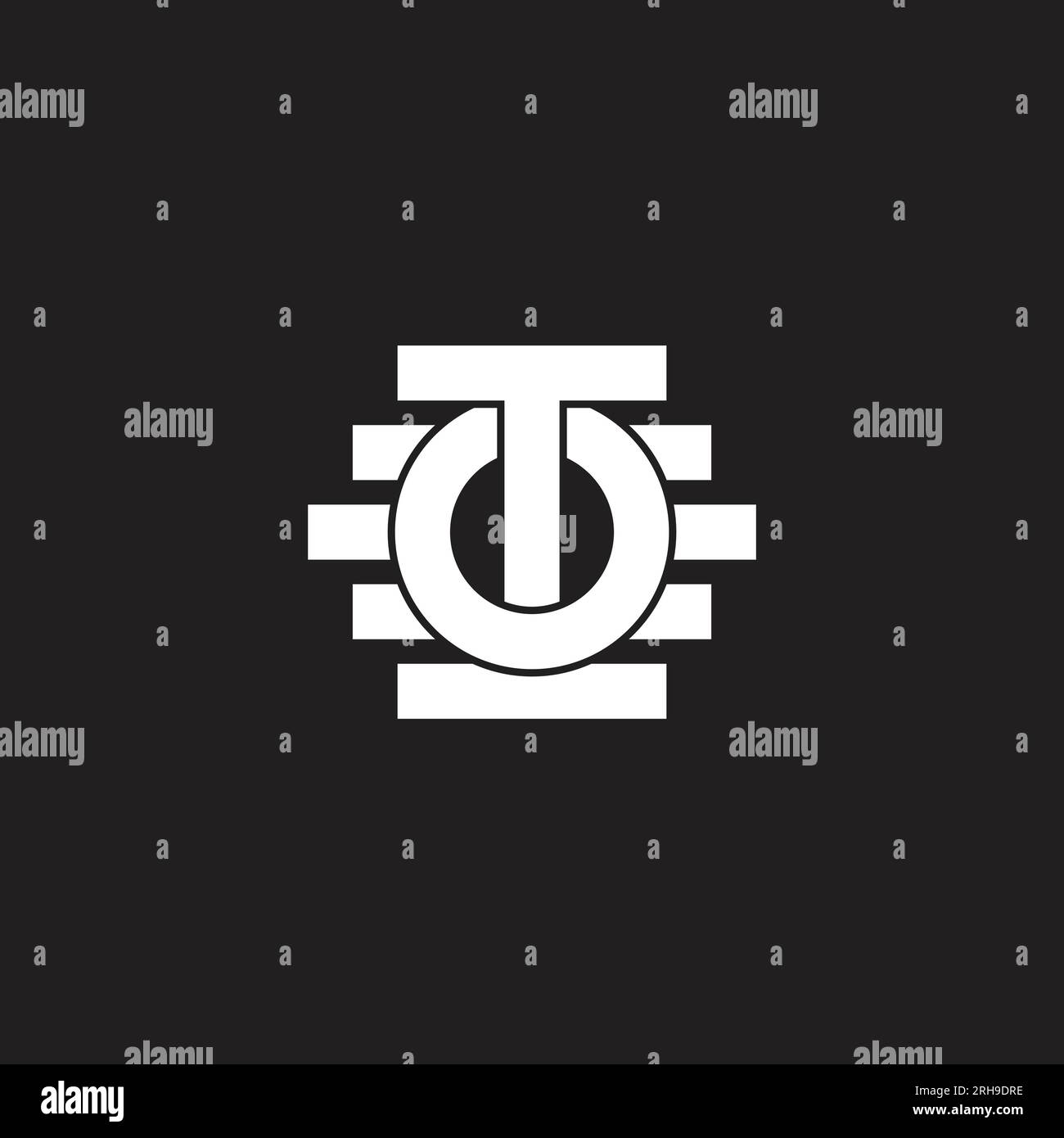 letter ot stripe line geometric logo vector Stock Vector