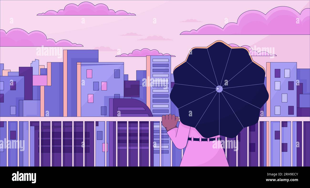 Observation deck lo fi aesthetic wallpaper Stock Vector Image & Art - Alamy