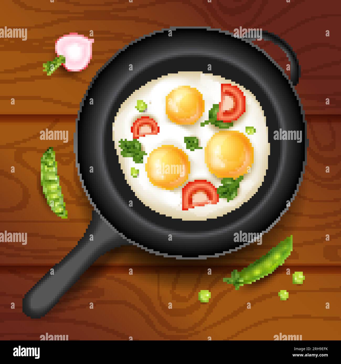 Top view three wooden Stock Vector Images Alamy
