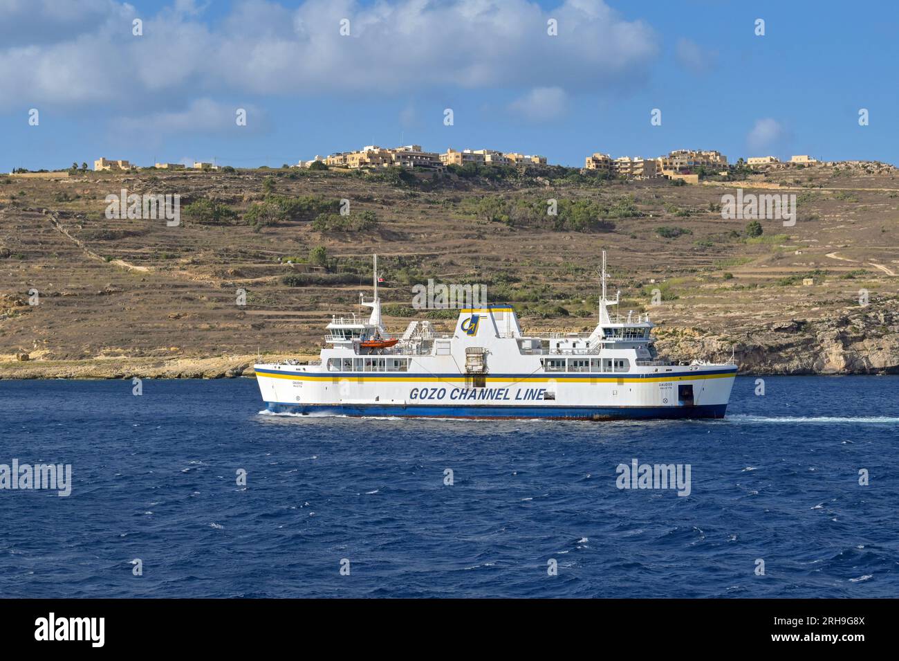 Gozo, Malta 5 August 2023 Car ferry sailing between the island of