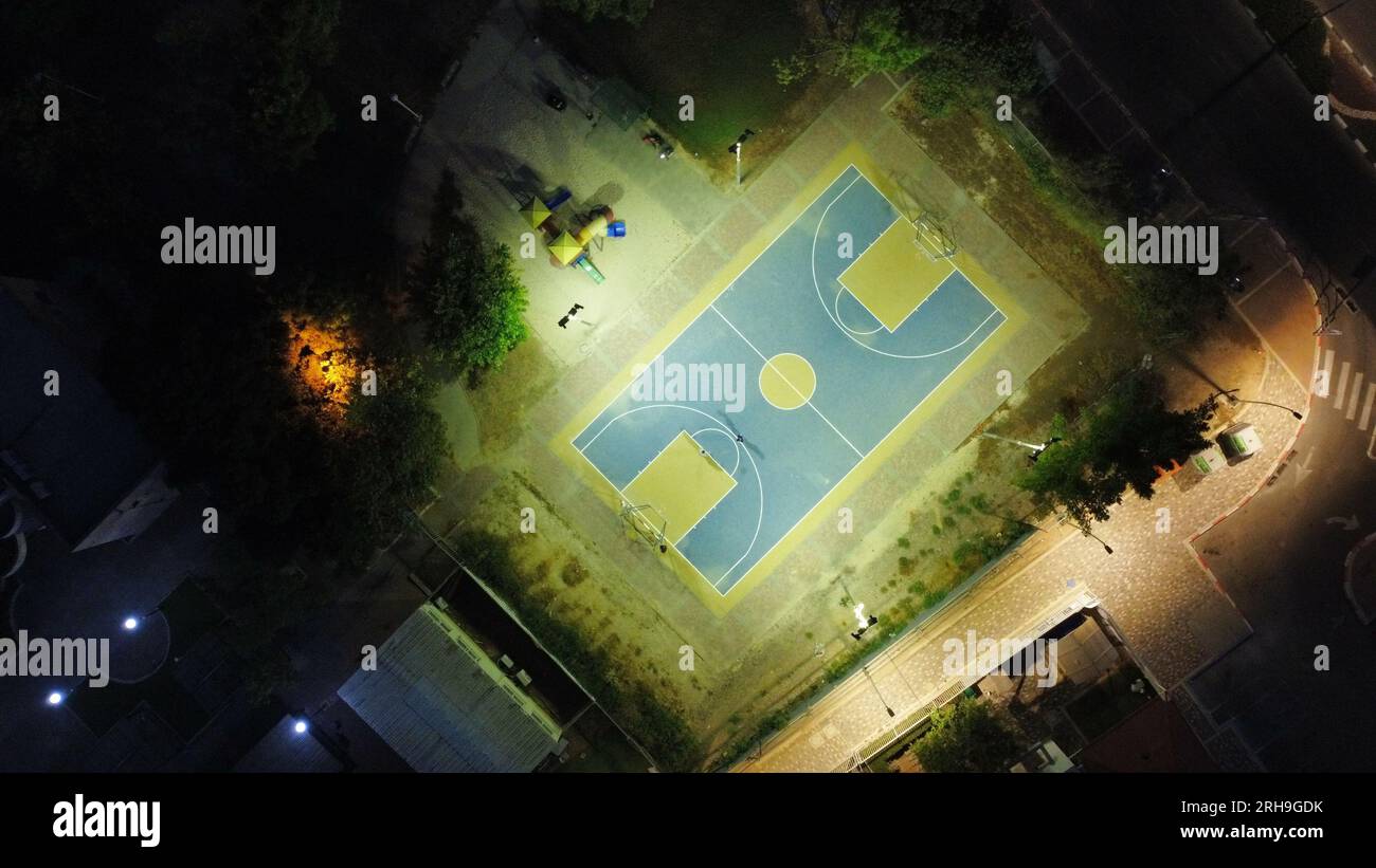 Basketball court at night Stock Photo Alamy Basketball court at night Stock Photo Alamy