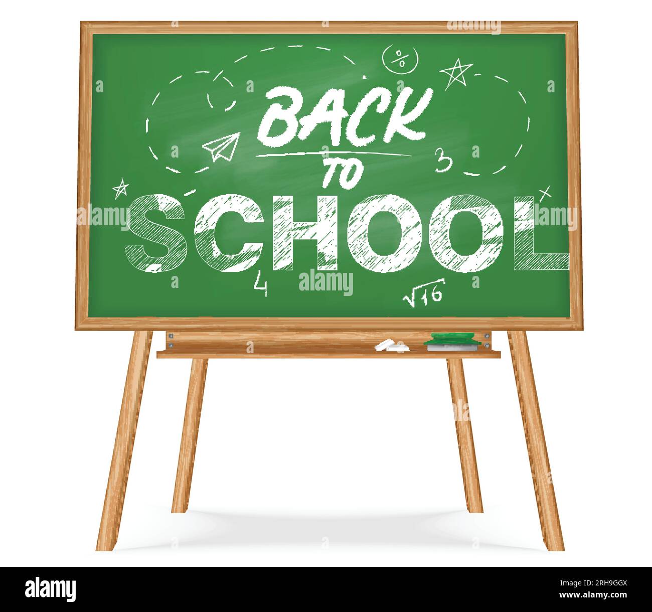 Blackboard or chalkboard on easle Royalty Free Vector Image