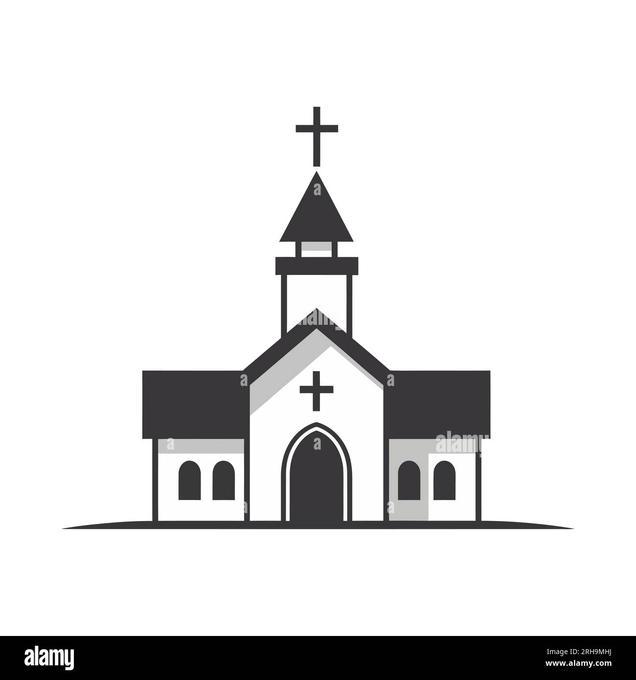 church logo in flat style isolated on white background. Vector ...