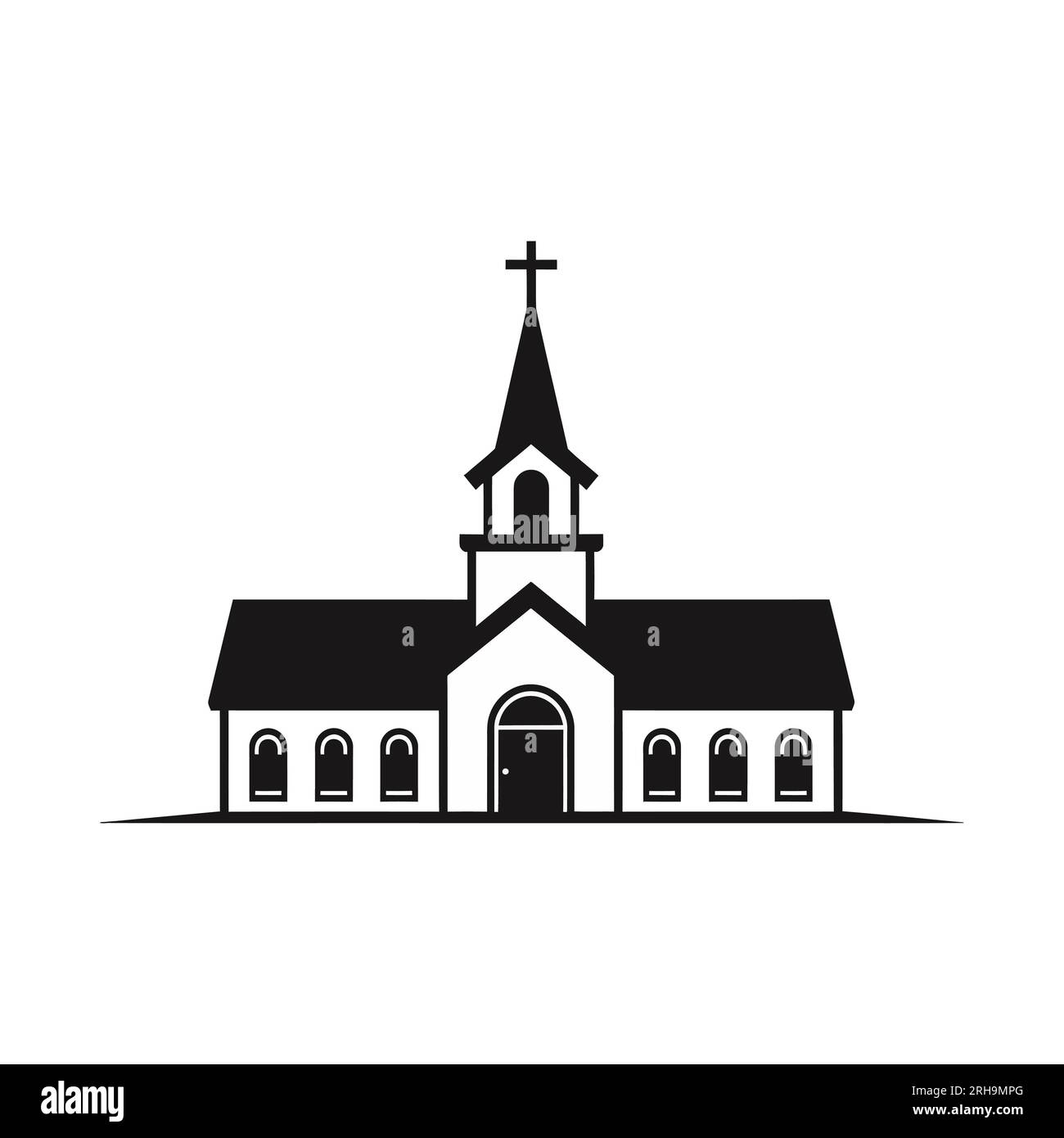 church logo in flat style isolated on white background. Vector ...