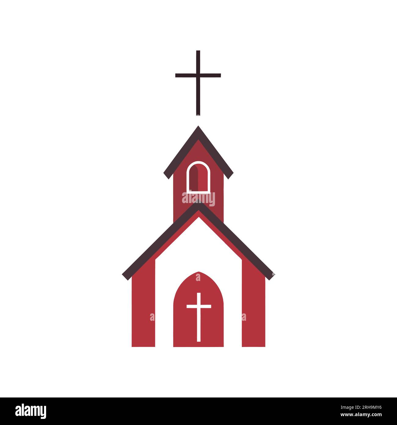 church logo in flat style isolated on white background. Vector ...