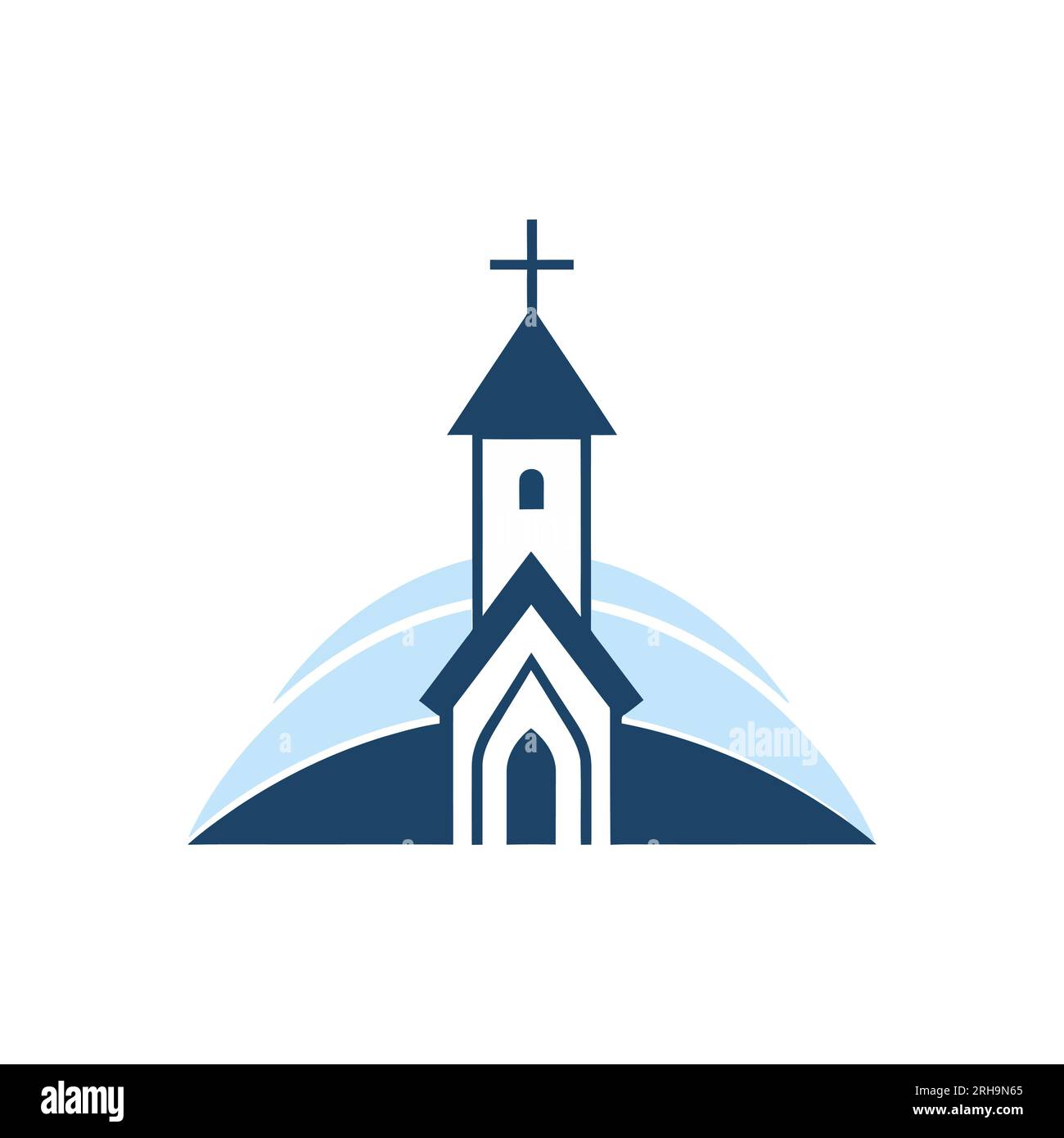church logo in flat style isolated on white background. Vector ...