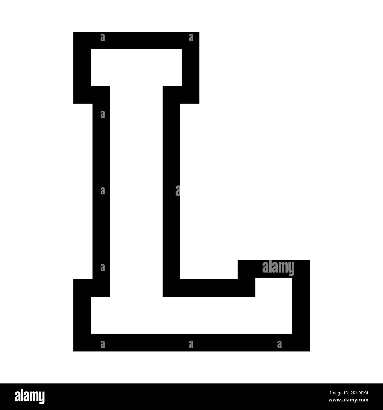L Letter Sports College Jersey Font On White Background Isolated 
