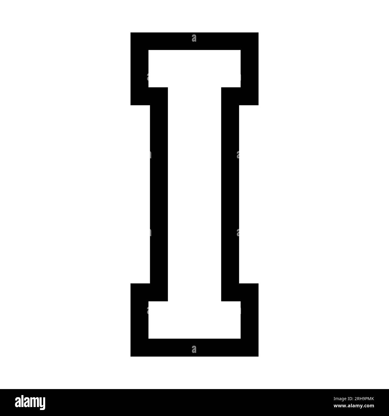 I letter sports college jersey font on white background. Isolated